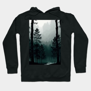 Tall Pine Forest in the Fog Hoodie